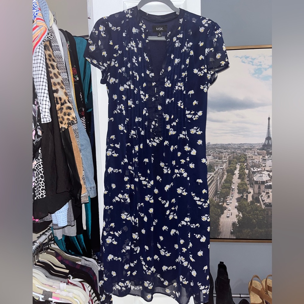 Floral blue and white dress